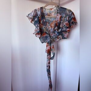 Floral Wrap Top
